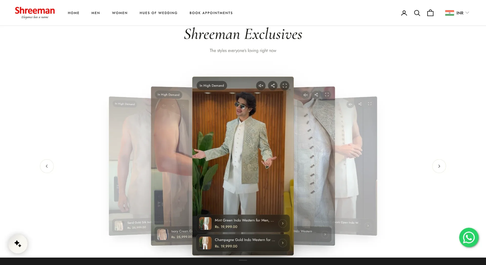 Shreeman website, the storefront behind this case study